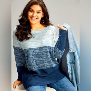 BloomChic Blue Gradient Sweater